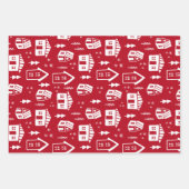 Hand getrokken Kerstmis set van 3 Inpakpapier Vel (Voorkant 3)