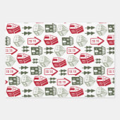 Hand getrokken Kerstmis set van 3 Inpakpapier Vel (Voorkant 2)