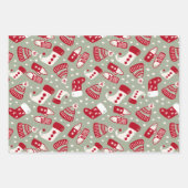 Hand getrokken Kerstmis set van 3 Inpakpapier Vel (Voorkant)