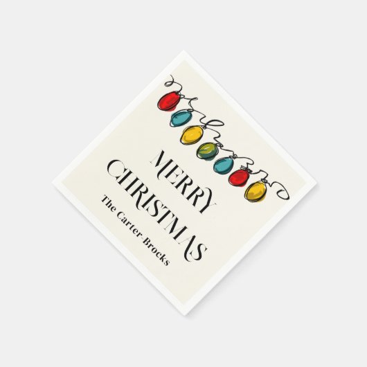 Hand getrokken Kerstmis String Lights Schets Servet (Hoek)