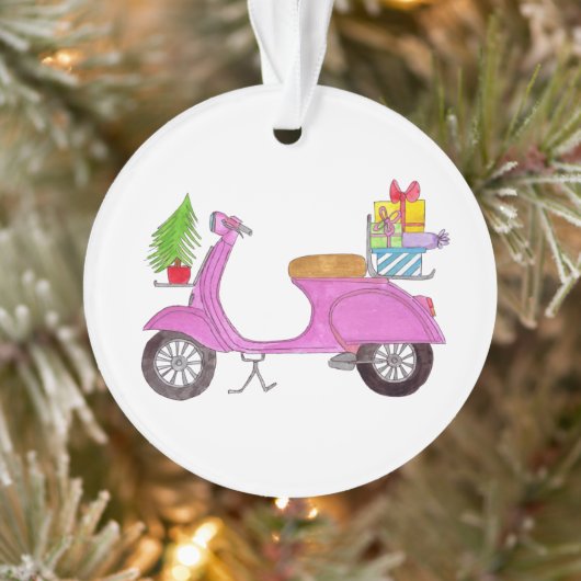 Hand getrokken Kerstmisautoped met gifts Ornament (Boom)