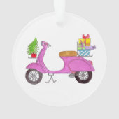 Hand getrokken Kerstmisautoped met gifts Ornament (achterkant)