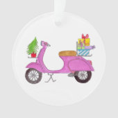 Hand getrokken Kerstmisautoped met gifts Ornament (voorkant)
