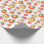 Hand-getrokken kerstomaten groentetuinen cadeaupapier (Hoek)