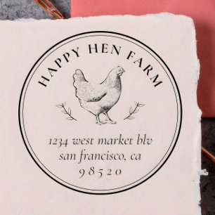  Hand-getrokken Kip Familie Boerderij Ei Karton Rubberstempel