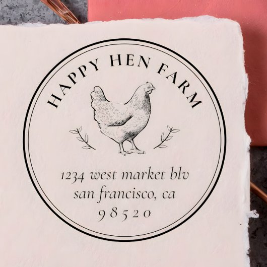  Hand-getrokken Kip Familie Boerderij Ei Karton Rubberstempel