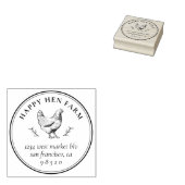  Hand-getrokken Kip Familie Boerderij Ei Karton Rubberstempel (Gestempeld)