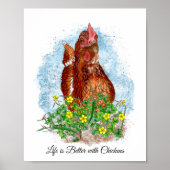 Hand getrokken Kip Kunst en Quote Poster (Voorkant)