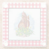 Hand getrokken Kip Kunst Glazen Onderzetter (Achterkant)