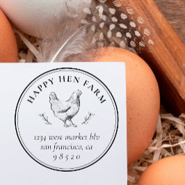 Hand-getrokken Kip Zakelijk Ei Karton Zelfinktende Stempel