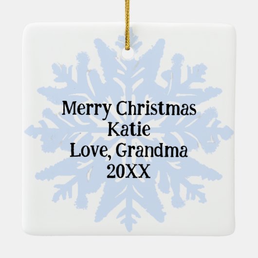 Hand getrokken kitten zittend in Catnip Kerstmis Keramisch Ornament (Achterkant)