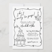 Hand getrokken klaar om Pop Baby shower Kaart (Voorkant)