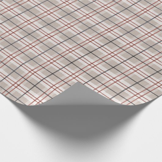 Hand getrokken klassieke beige geruite patroon cadeaupapier (Hoek)