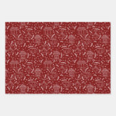 Hand getrokken klassieke retro kerstinpakpapier inpakpapier vel (Voorkant)