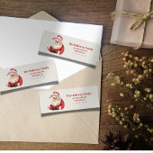 Hand getrokken klassieke rode kerstman retour adre etiket