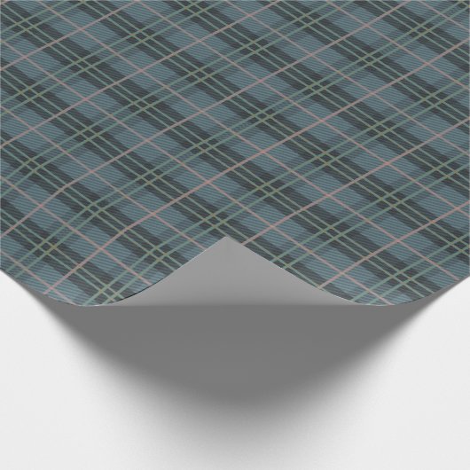 Hand getrokken klassieke stoffige blauwe geruite p cadeaupapier (Hoek)