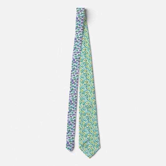 Hand getrokken kleine bloemen & contrasterende ter stropdas (Achterkant)