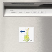 Hand getrokken kleur kaart van Finland Magneet (Insitu (Vaatwasser))