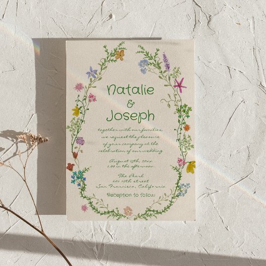 Hand getrokken kleurrijke bloem alles in een bruil kaart