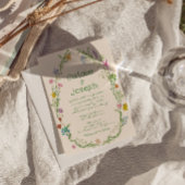 Hand getrokken kleurrijke bloem alles in een bruil kaart