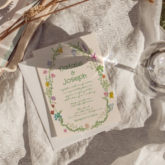 Hand getrokken kleurrijke bloem alles in een bruil kaart