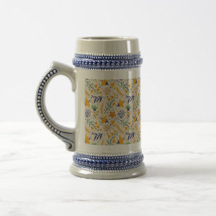Hand getrokken kleurrijke bloemenpatroon-23595 bierpul