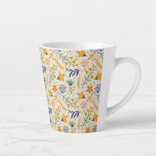 Hand getrokken kleurrijke bloemenpatroon-23595 latte mok
