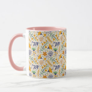 Hand getrokken kleurrijke bloemenpatroon-23595 mok