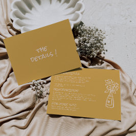 Hand getrokken kleurrijke bloemenvaas bruiloft det informatiekaartje