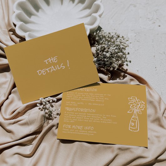 Hand getrokken kleurrijke bloemenvaas bruiloft det informatiekaartje