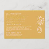 Hand getrokken kleurrijke bloemenvaas bruiloft det informatiekaartje (Voorkant)