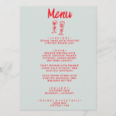 Hand getrokken kleurrijke eigenzinnige champagne r menu (Voorkant)