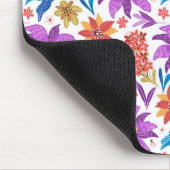 Hand getrokken kleurrijke exotische bloemenpatroon muismat (Hoek)