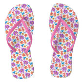 Hand getrokken kleurrijke exotische bloemenpatroon teenslippers (Voetbed)