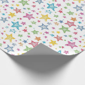 Hand getrokken kleurrijke sterren Kinder Cadeaupapier (Hoek)