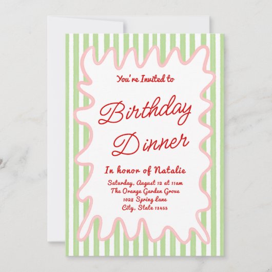 Hand getrokken kleurrijke strepen Foto Verjaardag  Kaart (Voorkant)