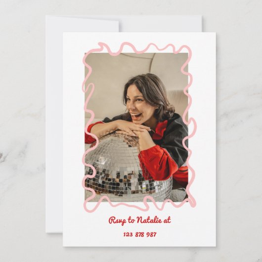 Hand getrokken kleurrijke strepen Foto Verjaardag  Kaart (Achterkant)