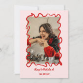 Hand getrokken kleurrijke strepen Foto Verjaardag  Kaart (Achterkant)