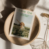 Hand getrokken kleurrijke wilde bloemen foto bruil save the date