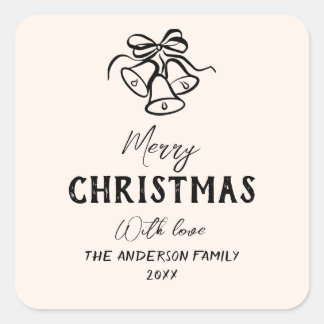  Hand Getrokken Klokken Grens Foto Kerst Vierkante Sticker