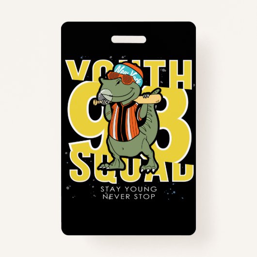 Hand getrokken koele dinosaurus vector ontwerp (2) badge (Voorkant)