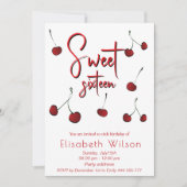 Hand getrokken koele grillige speelse kersen zoet  kaart (Voorkant)