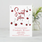 Hand getrokken koele grillige speelse kersen zoet  kaart (Staand voorkant)