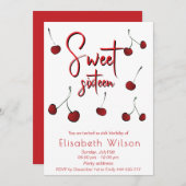 Hand getrokken koele grillige speelse kersen zoet  kaart (Voorkant / Achterkant)