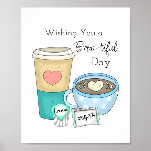 Hand getrokken koffie kunst en offerte poster (Voorkant)