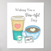 Hand getrokken koffie kunst en offerte poster (Voorkant)