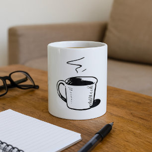 Hand getrokken koffie Mok schets minimalistisch
