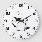 Hand getrokken koffie Mok schets minimalistisch Grote Klok (Voorkant)