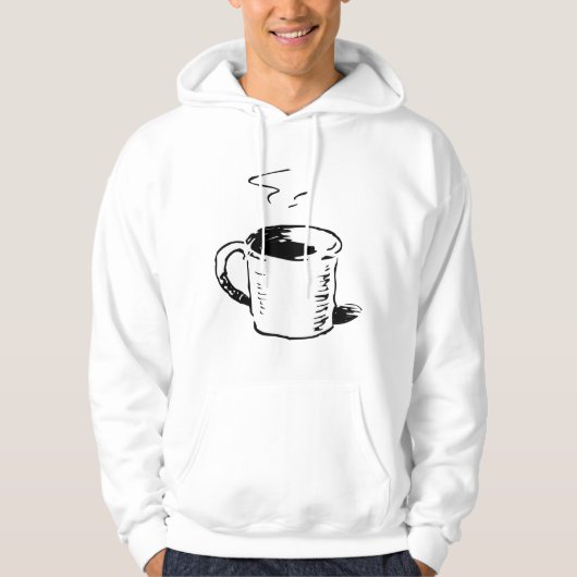 Hand getrokken koffie Mok schets minimalistisch Hoodie (Voorkant)