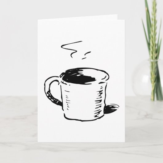 Hand getrokken koffie Mok schets minimalistisch Kaart (Voorkant)